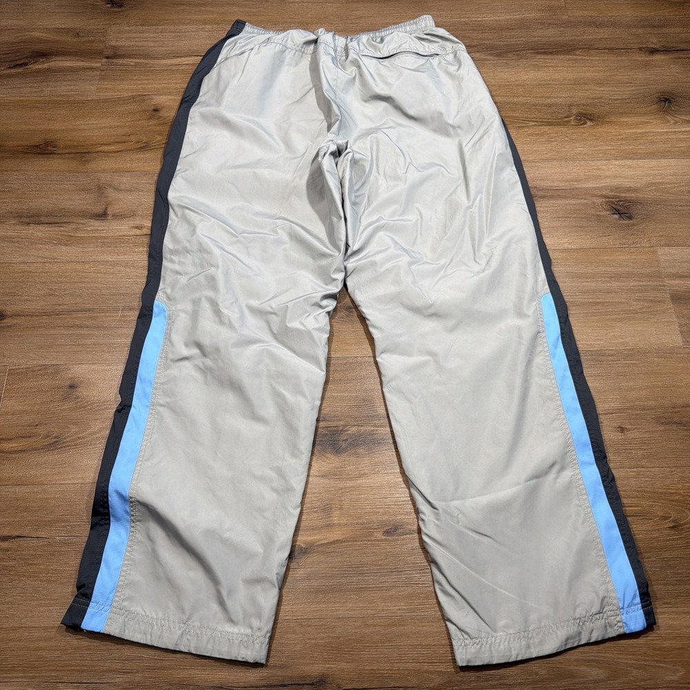 Nike Track Pants Mens XL Grey Black Striped Zip Windbreaker Silver Tag Vintage - Picture 12 of 14